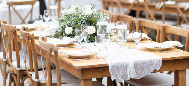 table setting at outdoor venue